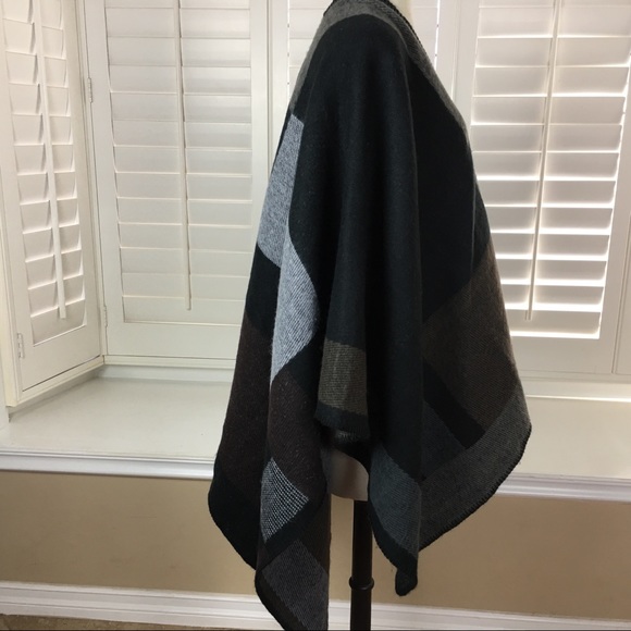 Steve Madden Plaid Cape Poncho Coat Lagenlook SML - Picture 5 of 6